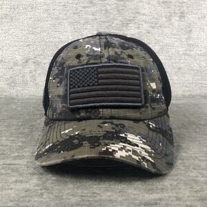 Pit Bull Camo Hat Mesh Adjustable Flag Patch American Flag Baseball Cap